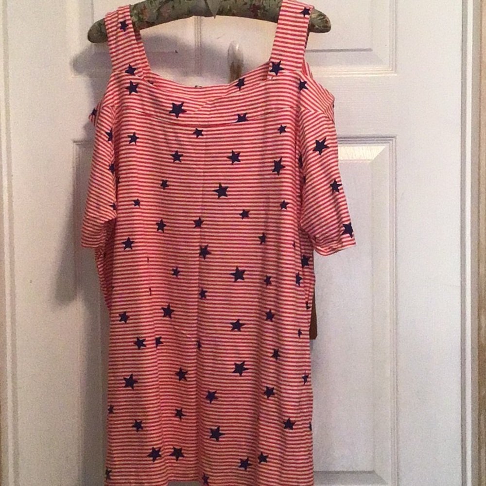 Cold Shoulder Patriotic top